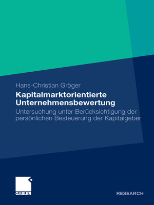 cover image of Kapitalmarktorientierte Unternehmensbewertung